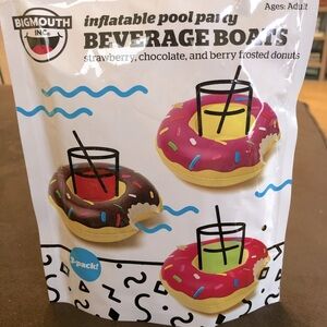 Inflatable Beverage Boats 3 pack Sprinkled Donut